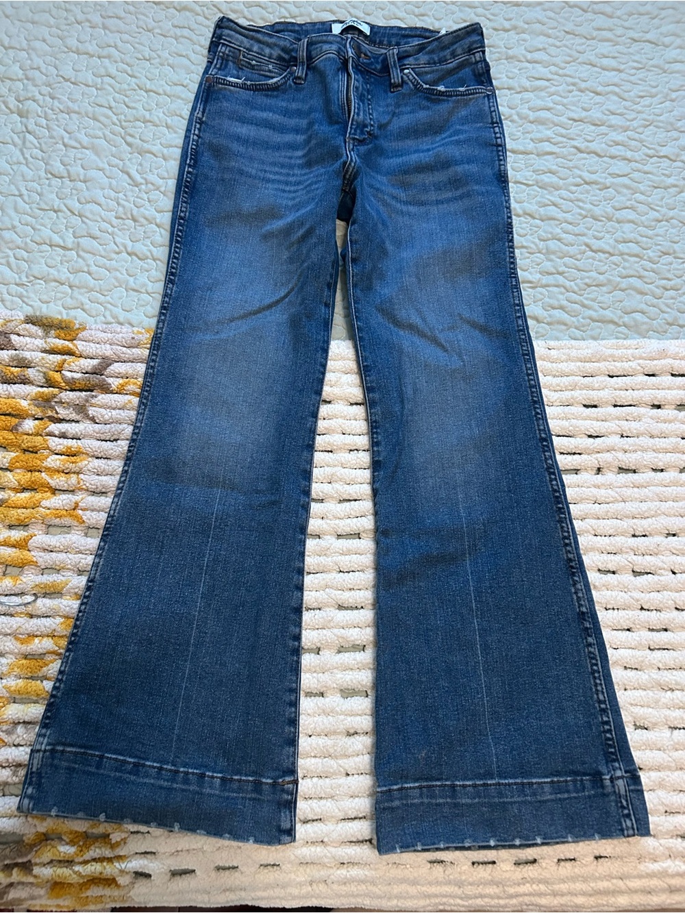 Wrangler Women's Dark Blue Wide-Leg Flare Jeans